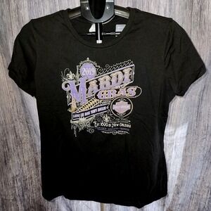 Harley‎ Davidson Mardi Gras Carnival New Orleans 2019 Graphic T Shirt